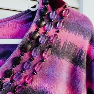 SOLD - Hot Pink Beaded Top